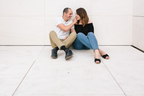 sesión de preboda en caixaforum barcelona