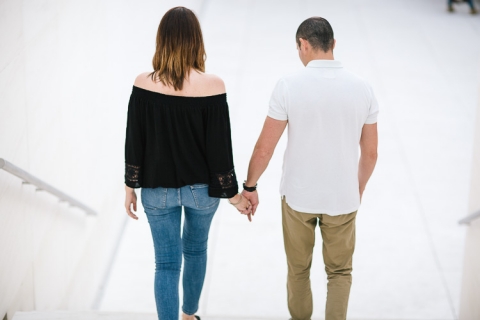 sesión de preboda en caixaforum barcelona